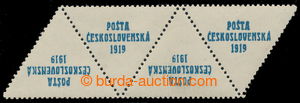 195484 -  KUPONY  vodorovná 4-páska kupónů Trojúhelník s modrý
