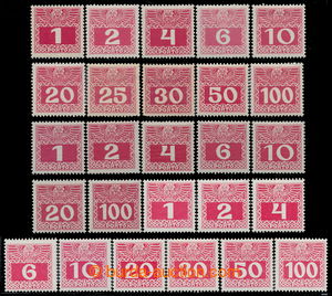 195499 - 1908 Postage due stamp Mi.D33-D44, 3 complete postage-due se