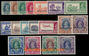 195502 - 1937 SG.80-97, George VI. 3ps-25Rp with overprint PATIALA ST