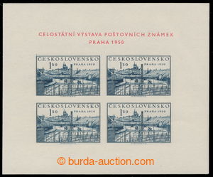 195507 - 1950 Pof.A564, miniature sheet PRAGUE 1950, XIII. type, plat