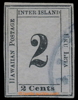 195516 - 1859 Sc.16, Mi.10a, INTER ISLAND 2C černá / šedá, modré