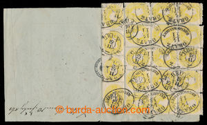 195523 - 1861 Retour - Receipt from Graz to Most, franked with 19(!) 