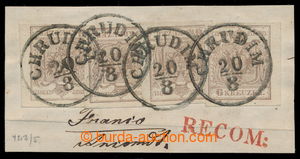 195538 - 1850 Ferch.4, MIII, 4 pcs of Coat of arms 6 Kreuzer brown, t
