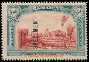195543 - 1921 SG.90s, UNISSUED 6P red / blue-green, SPECIMEN, stamp w