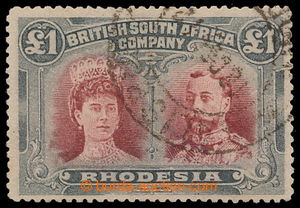 195544 - 1910-1913 SG.179, Double Head £1, red and black, PERF 1