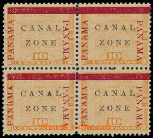 195566 - 1904 SPRÁVA USA  Sc.13, 13a, 4-blok 10C žlutá, PANAMA / C