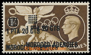 195590 - 1948 MORROCCO AGENCIES SG.181a, George VI., Olympic Games 1P
