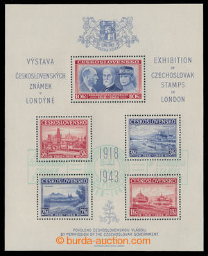 195595 - 1943 AS1, London MS with print green FP-postmark CZECHOSLOVA