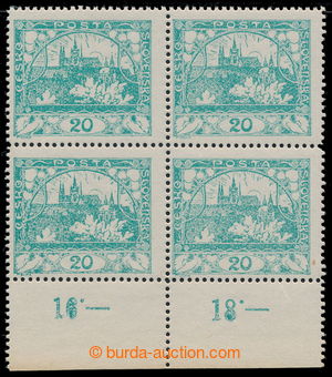 195625 -  Pof.8C, 20h blue-green, line perforation 13¾;, block o