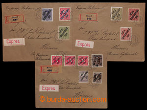 195664 - 1920 comp. 3 pcs of Reg and Express letters sent last day of