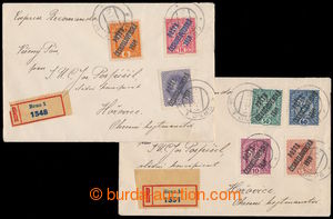 195665 - 1920 comp. 2 pcs of Reg and Express letters richly franked w