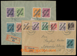 195666 - 1919-1920 sestava 2ks R-dopisů, oba bohatě vyfr. přetisko