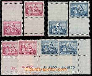 195706 - 1935 Pof.289-290KH+KD, Arras 1Kč-2Kč, 1x s horními a 1x s