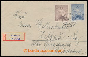 195715 - 1939 Reg letter to Germany, franked with. forerunner Czechos
