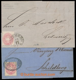 195845 - 1863 2 skládané dopisy s Ferch.26, Znak 5kr, zoubkování 
