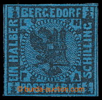 195864 - 1861(1867) Mi.1b, Znak 1/2Sh modrá, dodatečné vydání z 