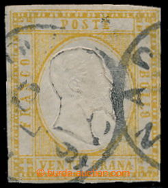 195873 - 1861 Sass.23a, PROVINCE NAPOLETANE 20gr giallo arancio, CDS 