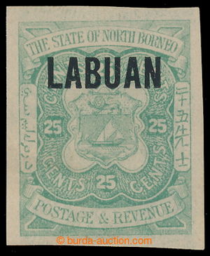 195933 - 1896 PLATE PROOF for SG.80, overprint LABUAN on plate proof 