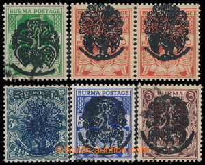 195940 - 1942 JAPONSKÁ OKUPACE SG.J4, J22, J25, Jiří VI. 9Pies (sv