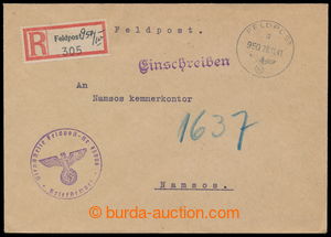195999 - 1941 NORSKO  R-dopis německé polní pošty s DR FP 950/ 28