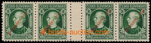 196010 - 1939 Alb.M23C12, Hlinka 50h green, horiz. 4-stamp gutter., l