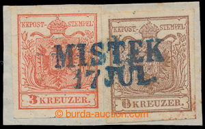 196034 - 1850 Ferch.3HI+4HI, výstřižek se Znak 3Kr + 6Kr ruční p