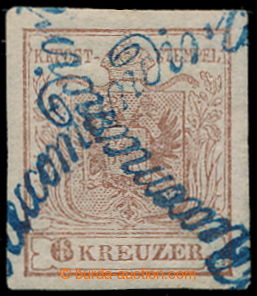196040 - 1850 Ferch.4HI, Coat of arms 6 Kreuzer, hand-made paper type