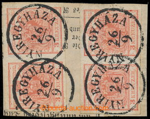 196044 - 1850 Ferch.3HIII, two pairs of Coat of arms 3 Kreuzer hand-m