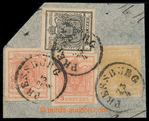196045 - 1850 Ferch.1HI, 2MIII, 3MIII, Znak 1Kr ruční papír I. typ