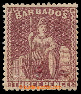 196060 - 1873 SG.63, Britannia 3P hnědo-purpurová; mimořádně kva
