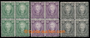 196071 - 1895 PLATE PROOF for SG.28, selection of three blocks of fou