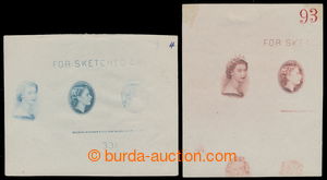 196083 - 1952 PLATE PROOF portrait of Elizabeth II., for SG.120, 121 