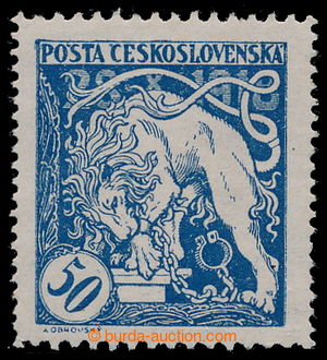 196096 -  Pof.29B, 50h modrá, II. typ, ŘZ 11½ : 13¾; dob