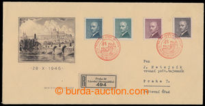 196113 - 1946 ministerial FDC M A/46, Hradčany - black-violet, on re