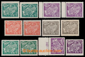 196128 -  Pof.164A-169A, 2 kompletní série, barevné odstíny, z to