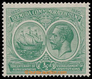 196259 - 1902-1921 SG.60w, George V. and Coat of arms ½P green w