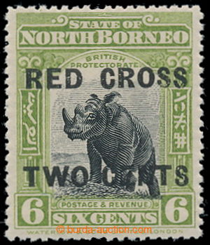 196285 - 1918 SG.221a, přetisková Nosorožec 6c+2c RED CROSS se vz