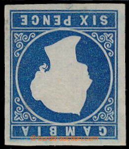 196286 - 1874 SG.8w, Viktorie Embossed 6P modrá s PŘEVRÁCENOU PRŮ