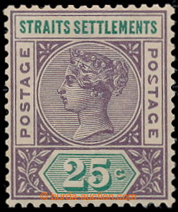 196287 - 1892 SG.103a, Victoria 25c purple brown / green with Malform