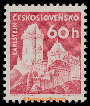 196304 - 1960 Pof.1106xb, Karlštejn (castle) 60h red, optically clea