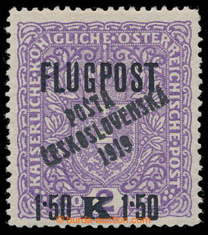 196343 -  Pof.52II, value 1,50K/2K violet with overprint FLUGPOST, wi