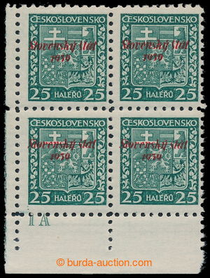 196393 -  Sy.5, Znak 25h zelená, levý dolní rohový 4-blok s DČ 1