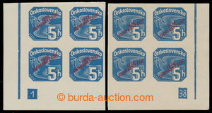 196408 - 1939 Sy.NV2, overprint newspaper 5h blue, L and LR block of 