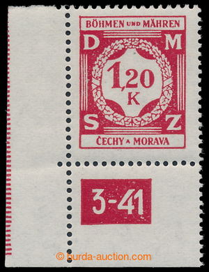 196411 - 1941 Pof.SL7, Služební I. vydání 1,20K červená, levý 