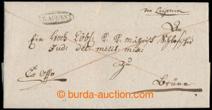 196421 - 1821 ČESKÉ ZEMĚ / skládaný dopis s oválným ozdobným 