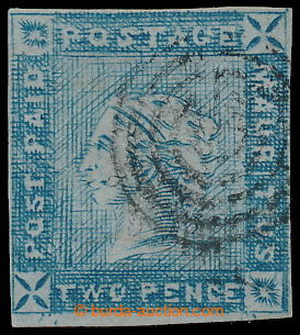 196432 - 1859 SG.38, Blue Mauritius Lapirot 2P, intermediate print; v
