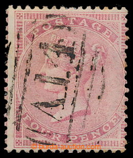 196458 - 1858 SG.Z2, Brit. Victoria 4P rose, issue 1857 with cancel. 