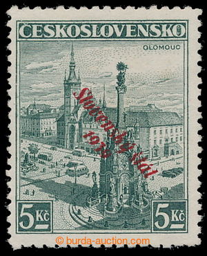 196471 - 1939 Sy.21, Olomouc 5CZK with overprint II. type (second 9 a
