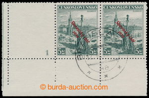 196472 - 1939 Sy.21, Olomouc 5Kč, dolní rohová 2-páska s kupónem