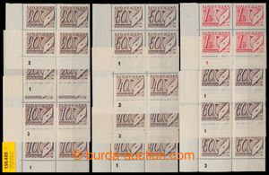 196489 - 1942 Sy.D13-27, Postage due stmp 10h-10Ks, LL corner blocks 